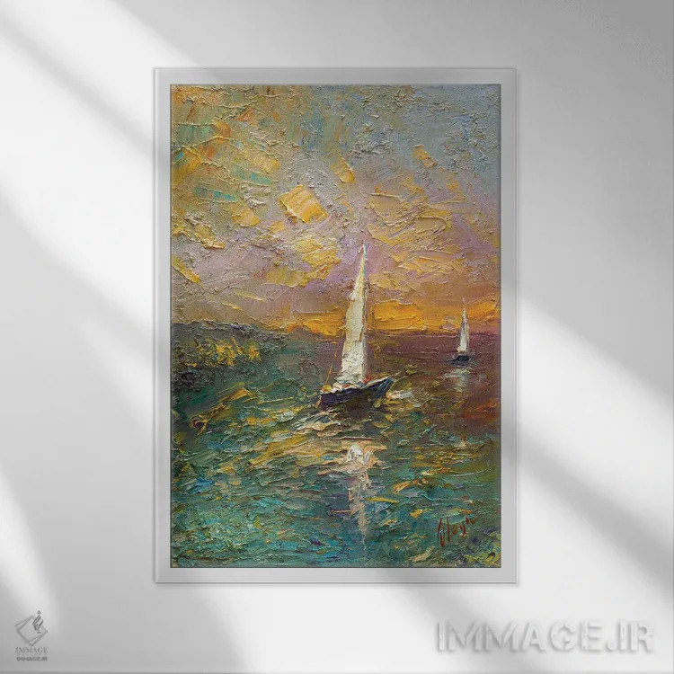 تابلو دکوراتیو رودخانه بارانی III اثر دمیتری اولین - نمای قابدار سفید