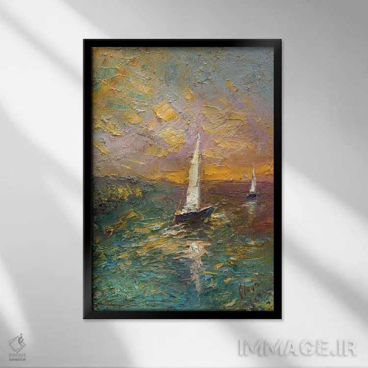 تابلو دکوراتیو رودخانه بارانی III اثر دمیتری اولین - نمای قابدار مشکی