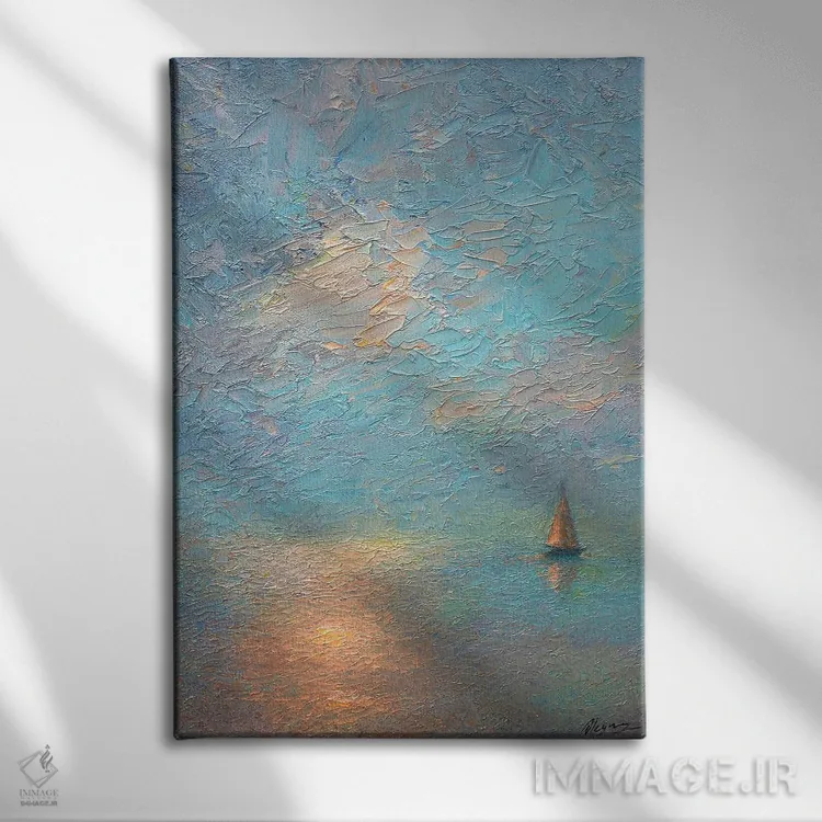 تابلو دکوراتیو رودخانه مه آلود اثر دمیتری اولین - نمای روبهرو روی دیوار