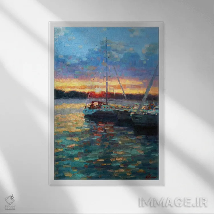 تابلو دکوراتیو غروب XV اثر دمیتری اولین - نمای قابدار سفید