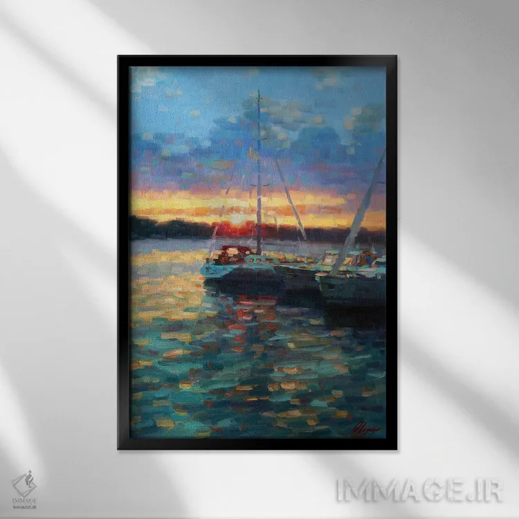 تابلو دکوراتیو غروب XV اثر دمیتری اولین - نمای قابدار مشکی