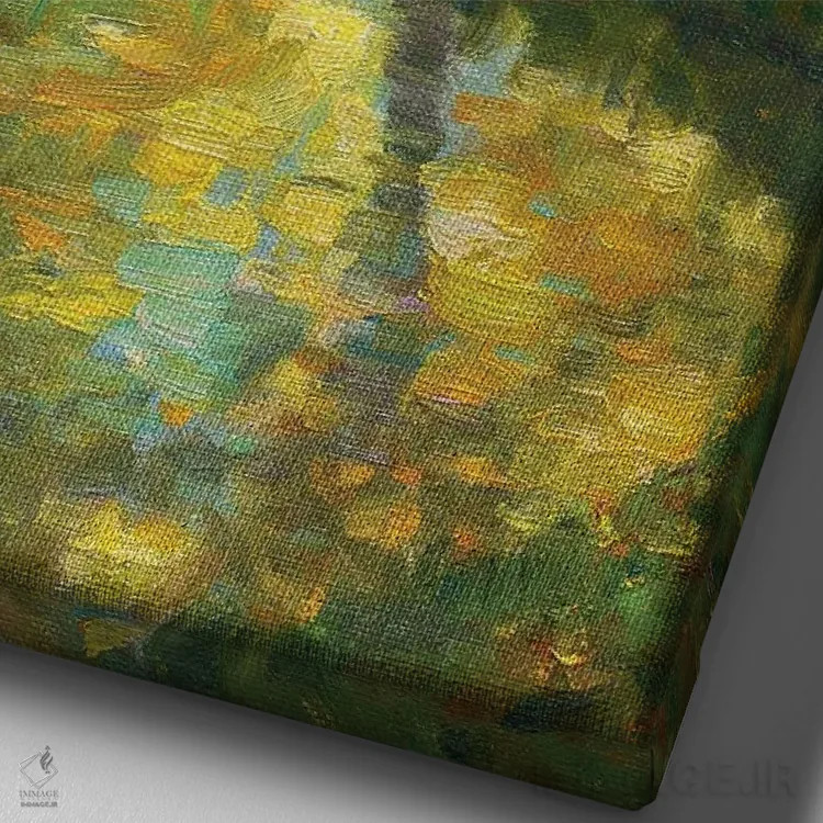 تابلو دکوراتیو روز طلایی اثر دمیتری اولین - نمای نزدیک بافت بوم