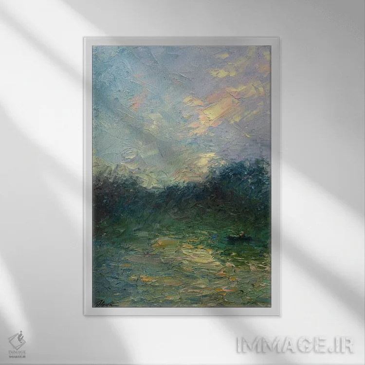 تابلو دکوراتیو غروب XXV اثر دمیتری اولین - نمای قابدار سفید