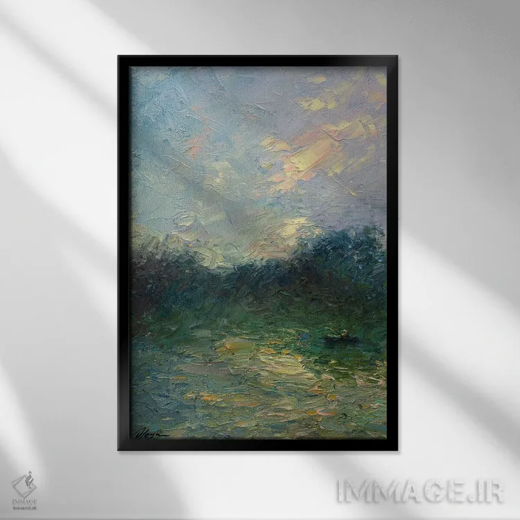 تابلو دکوراتیو غروب XXV اثر دمیتری اولین - نمای قابدار مشکی