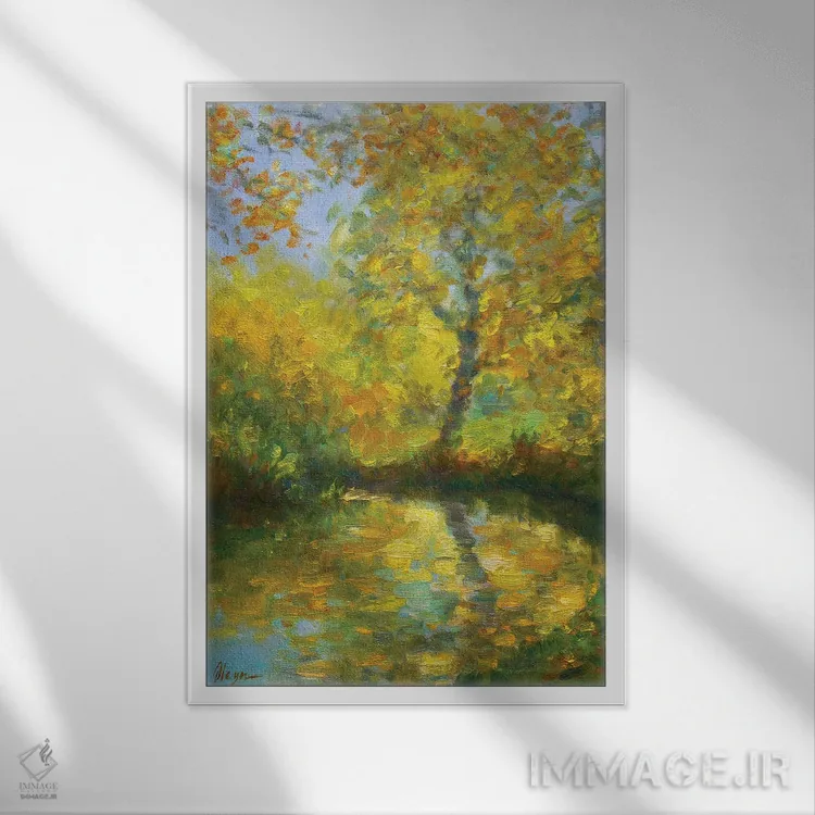 تابلو دکوراتیو روز طلایی اثر دمیتری اولین - نمای قابدار سفید