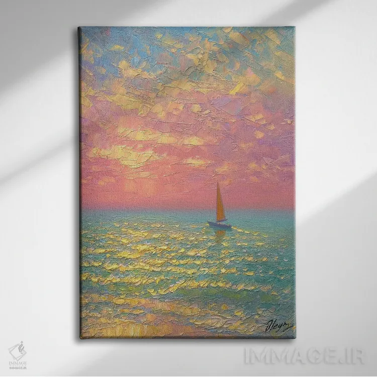 تابلو دکوراتیو منظره دریا VII اثر دمیتری اولین - نمای روبهرو روی دیوار