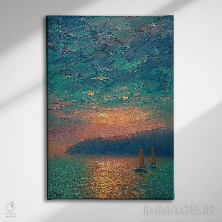 تابلو دکوراتیو منظره دریا VIII اثر دمیتری اولین - نمای روبهرو روی دیوار