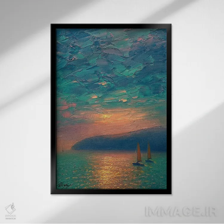 تابلو دکوراتیو منظره دریا VIII اثر دمیتری اولین - نمای قابدار مشکی