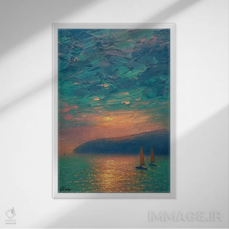 تابلو دکوراتیو منظره دریا VIII اثر دمیتری اولین - نمای قابدار سفید