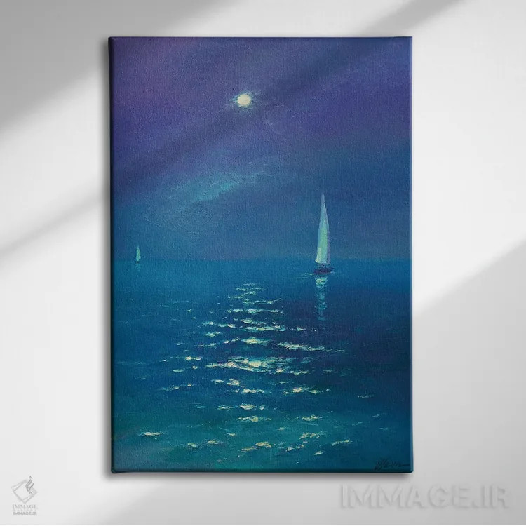 تابلو دکوراتیو شب مهتابی اثر دمیتری اولین - نمای روبهرو روی دیوار