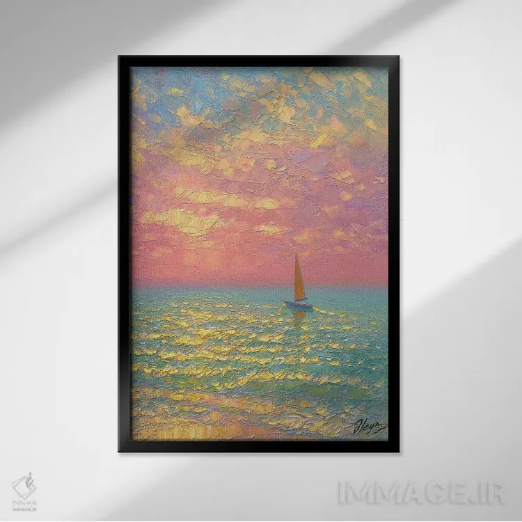 تابلو دکوراتیو منظره دریا VII اثر دمیتری اولین - نمای قابدار مشکی