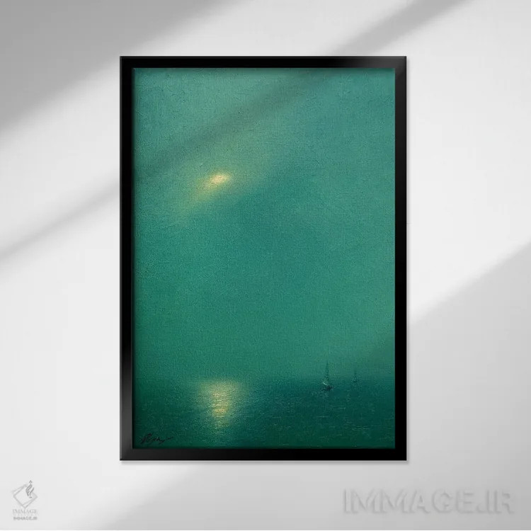 تابلو دکوراتیو مهتاب اثر دمیتری اولین - نمای قابدار مشکی