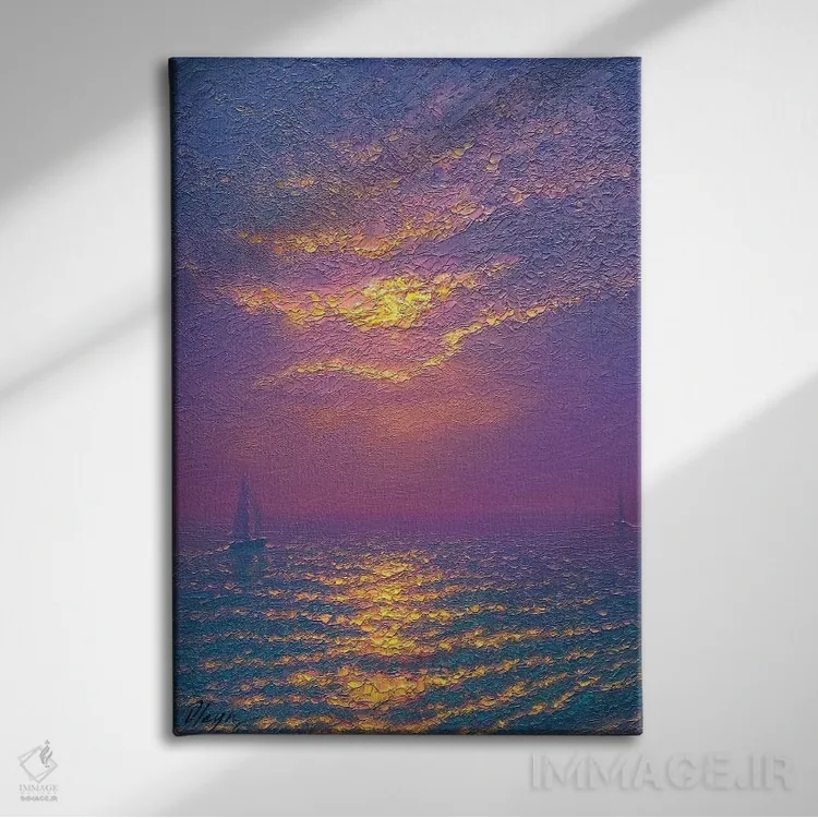تابلو دکوراتیو منظره دریا 24 اثر دمیتری اولین - نمای روبهرو روی دیوار