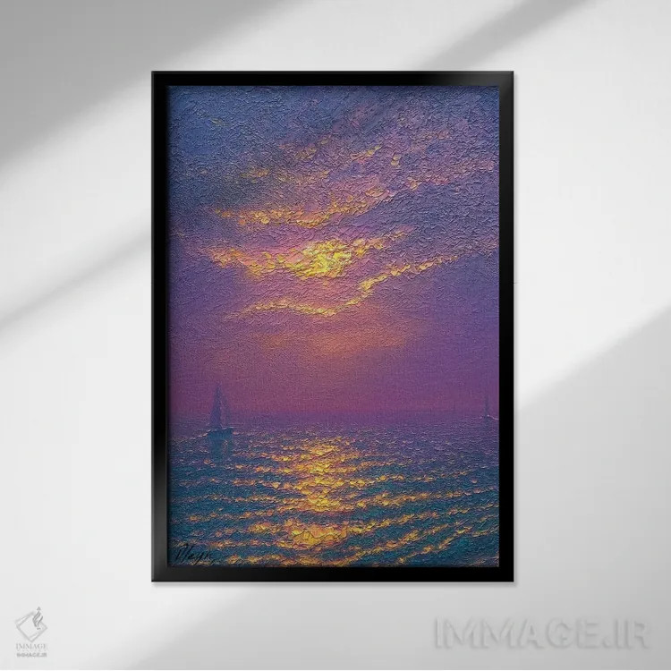تابلو دکوراتیو منظره دریا 24 اثر دمیتری اولین - نمای قابدار مشکی