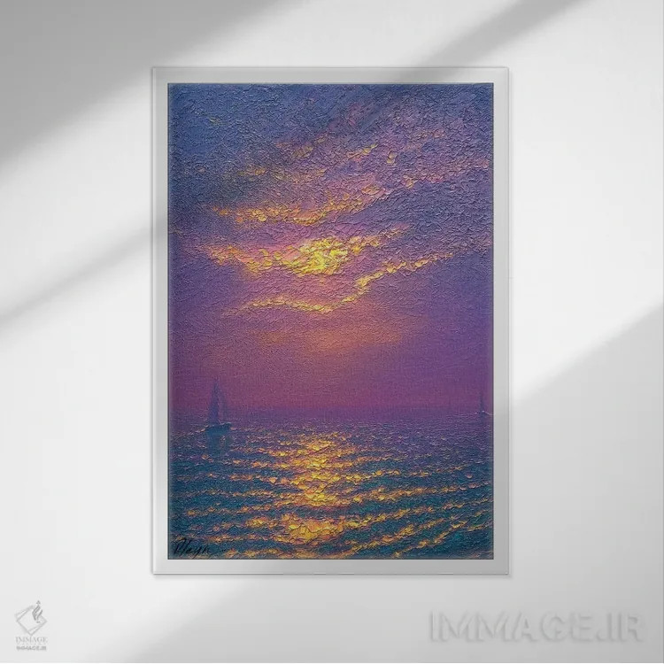 تابلو دکوراتیو منظره دریا 24 اثر دمیتری اولین - نمای قابدار سفید