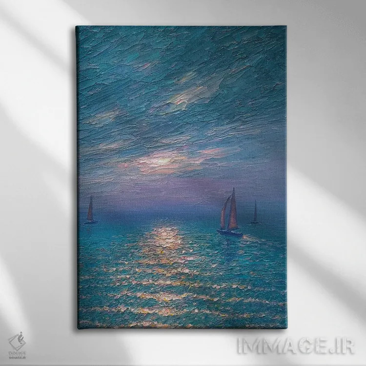 تابلو دکوراتیو دریای زمرباور I اثر دمیتری اولین - نمای روبهرو روی دیوار