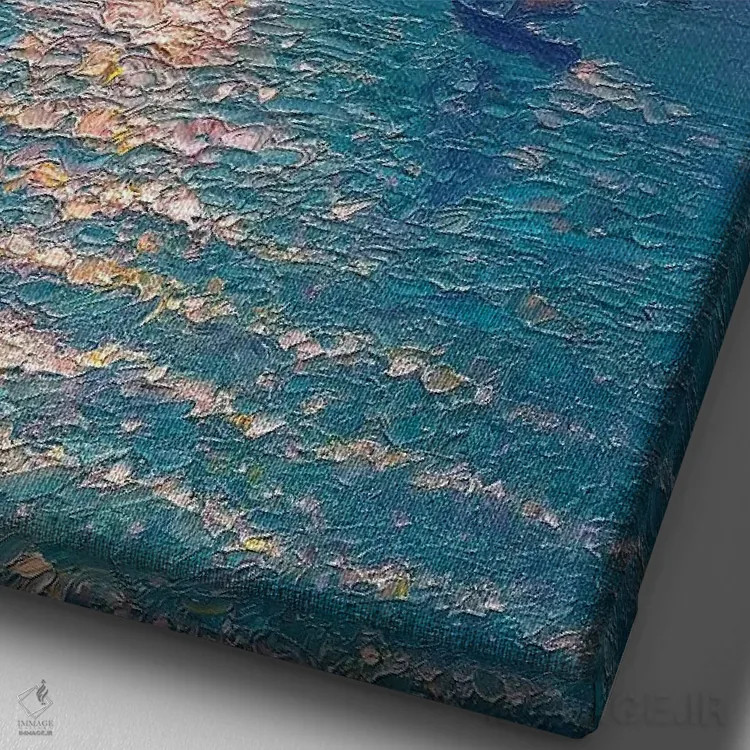 تابلو دکوراتیو دریای زمرباور I اثر دمیتری اولین - نمای نزدیک بافت بوم