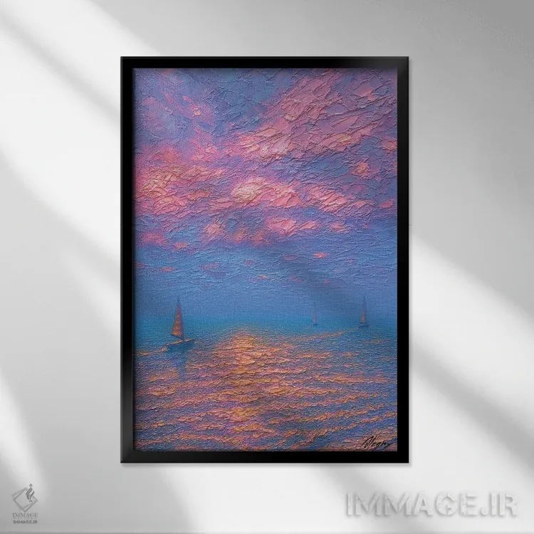 تابلو دکوراتیو دریا ۷۴ اثر دمیتری اولین - نمای قابدار مشکی