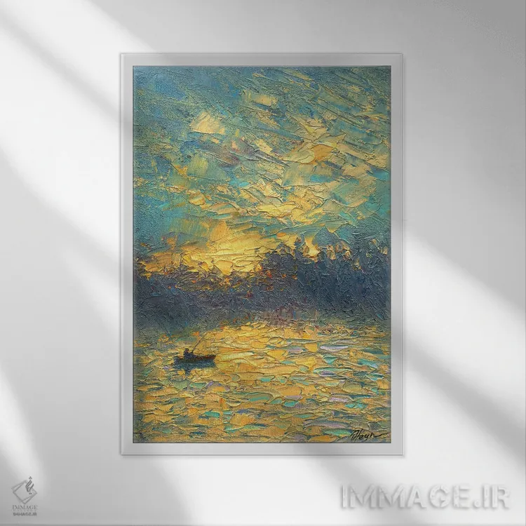 تابلو دکوراتیو غروب III اثر دمیتری اولین - نمای قابدار سفید