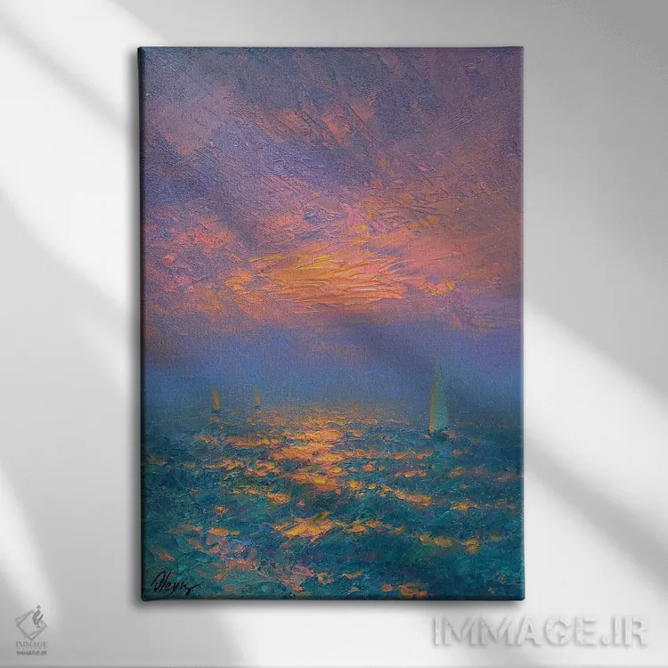 تابلو دکوراتیو دریا III اثر دمیتری اولین - نمای روبهرو روی دیوار