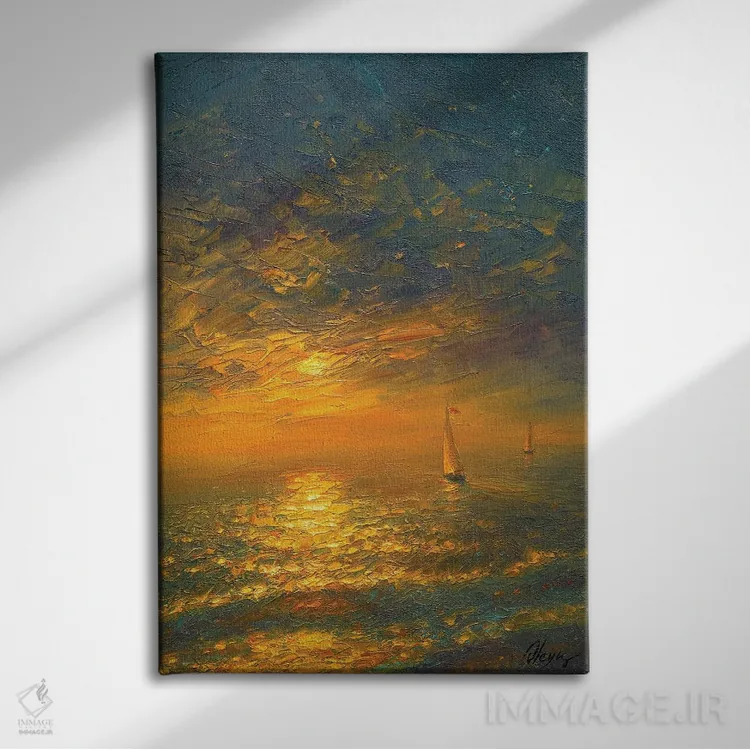 تابلو دکوراتیو دریا IV اثر دمیتری اولین - نمای روبهرو روی دیوار