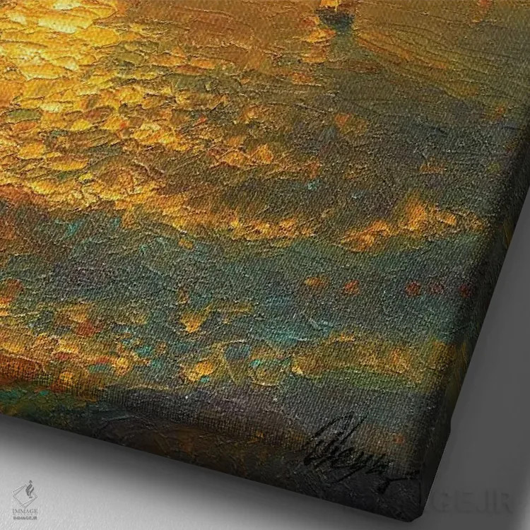 تابلو دکوراتیو دریا IV اثر دمیتری اولین - نمای نزدیک بافت بوم