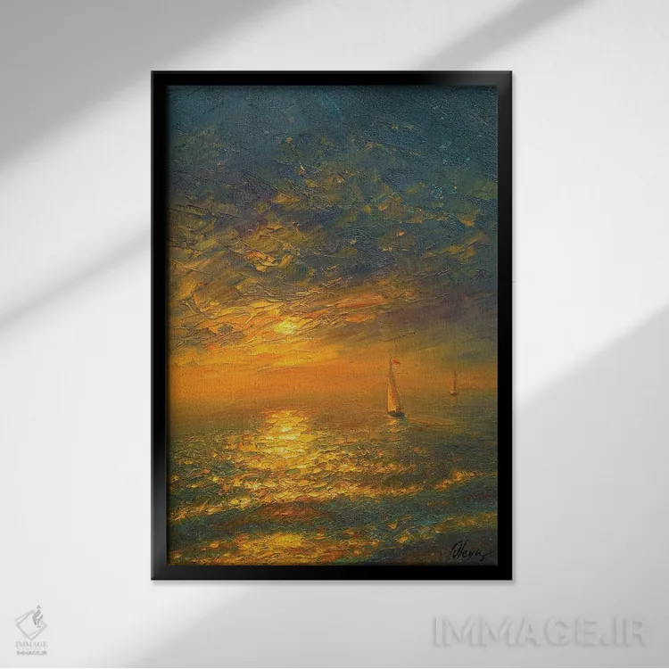 تابلو دکوراتیو دریا IV اثر دمیتری اولین - نمای قابدار مشکی