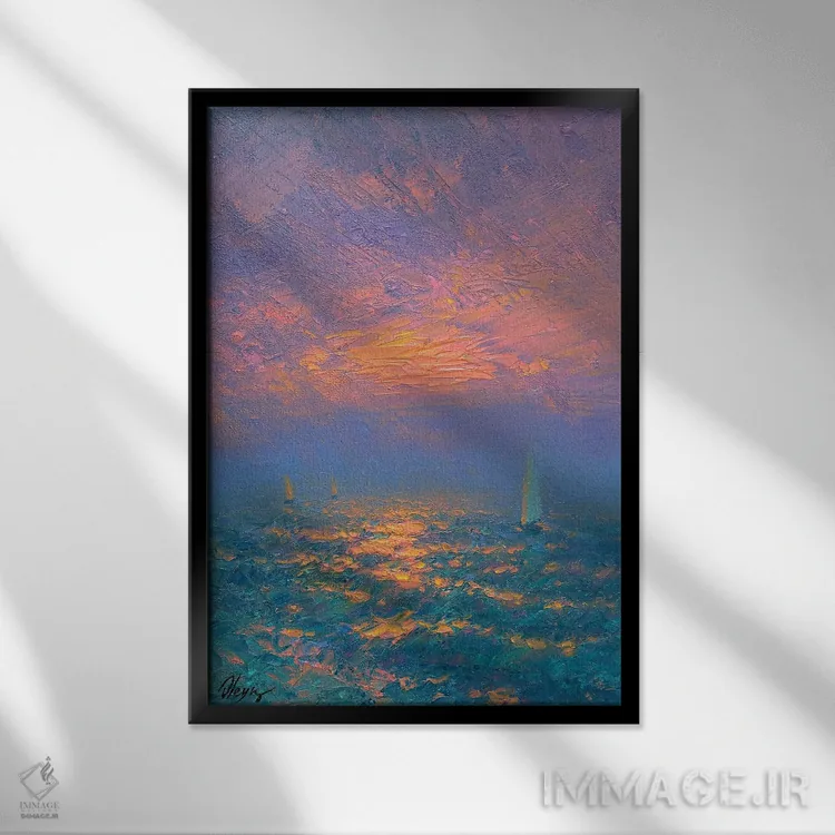 تابلو دکوراتیو دریا III اثر دمیتری اولین - نمای قابدار مشکی