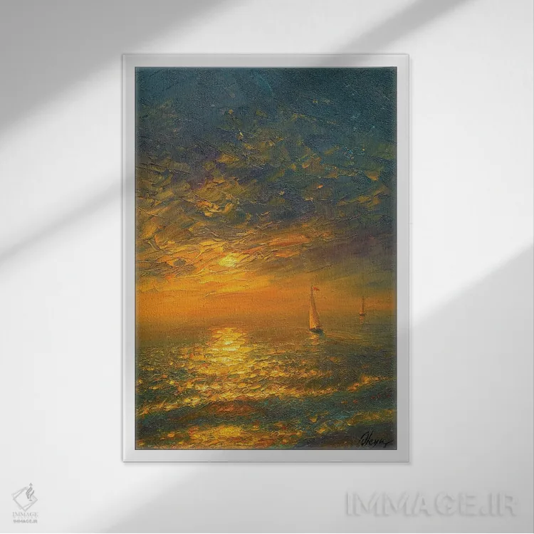 تابلو دکوراتیو دریا IV اثر دمیتری اولین - نمای قابدار سفید