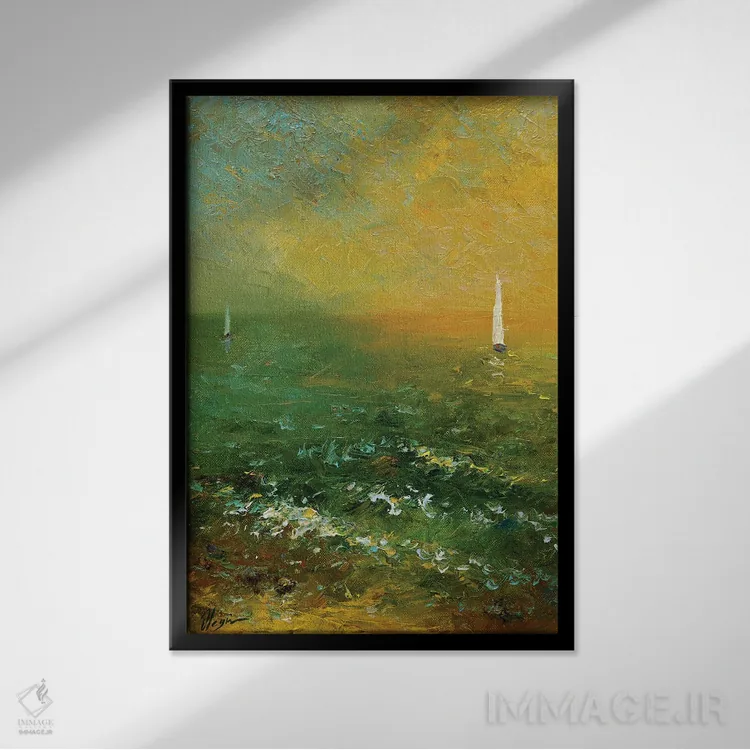 تابلو دکوراتیو دریا هشتم اثر دمیتری اولین - نمای قابدار مشکی