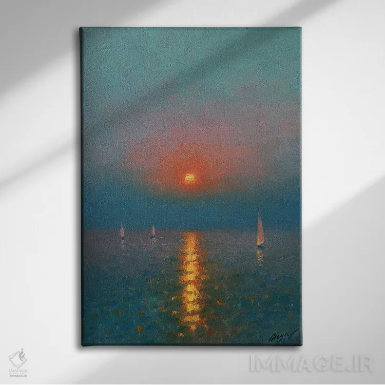 تابلو دکوراتیو غروب چهارم اثر دمیتری اولین - نمای روبهرو روی دیوار