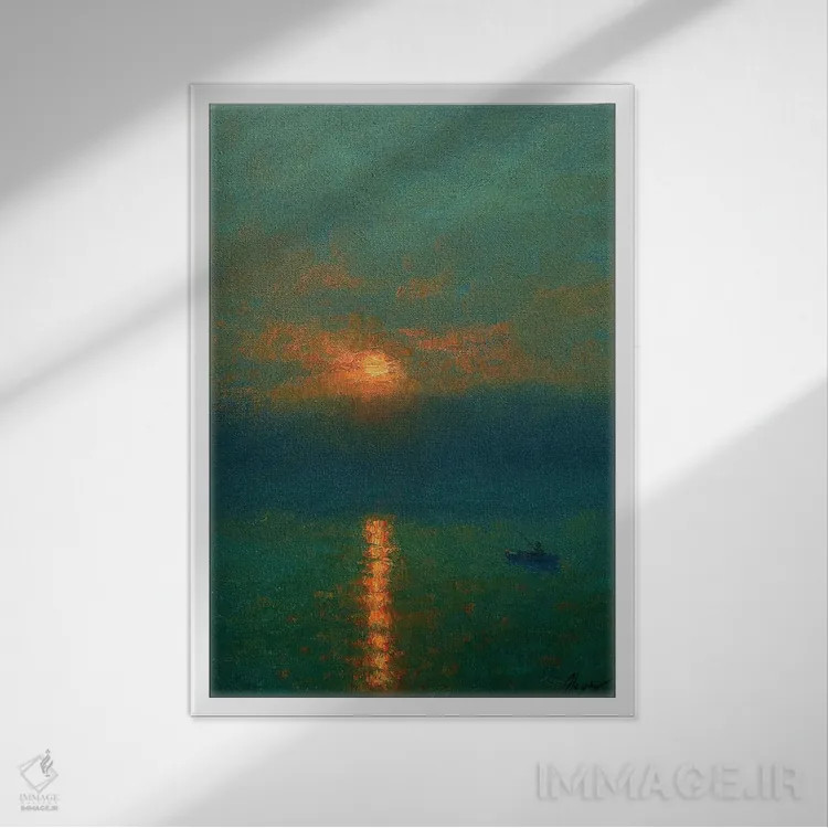 تابلو دکوراتیو غروب سوم اثر دمیتری اولین - نمای قابدار سفید