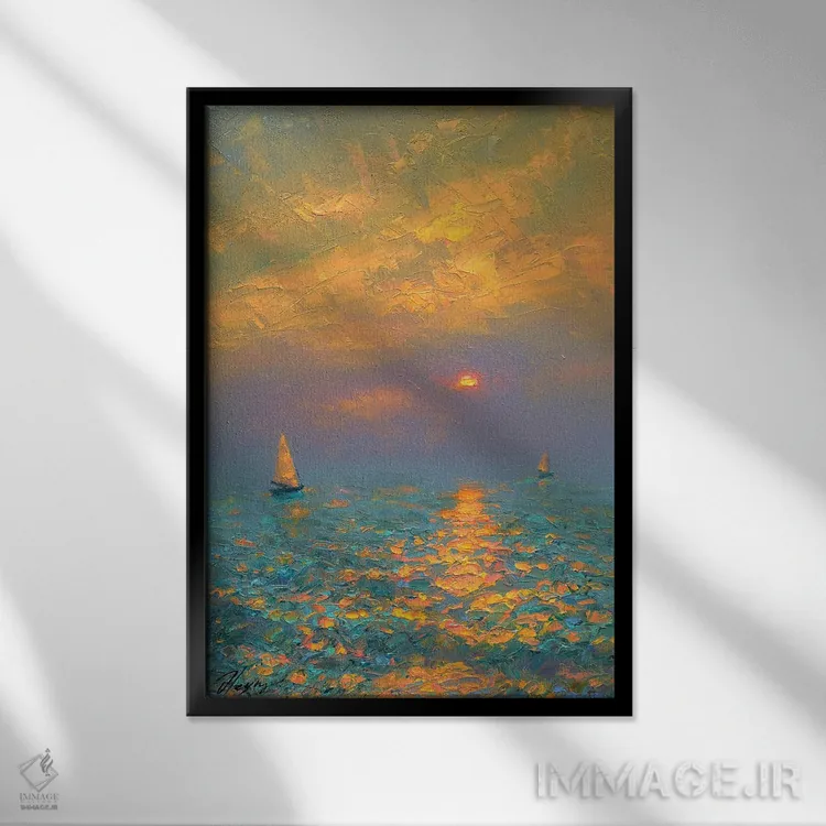 تابلو کلاسیک دریا شانزدهم اثر دمیتری اولین - نمای قابدار مشکی