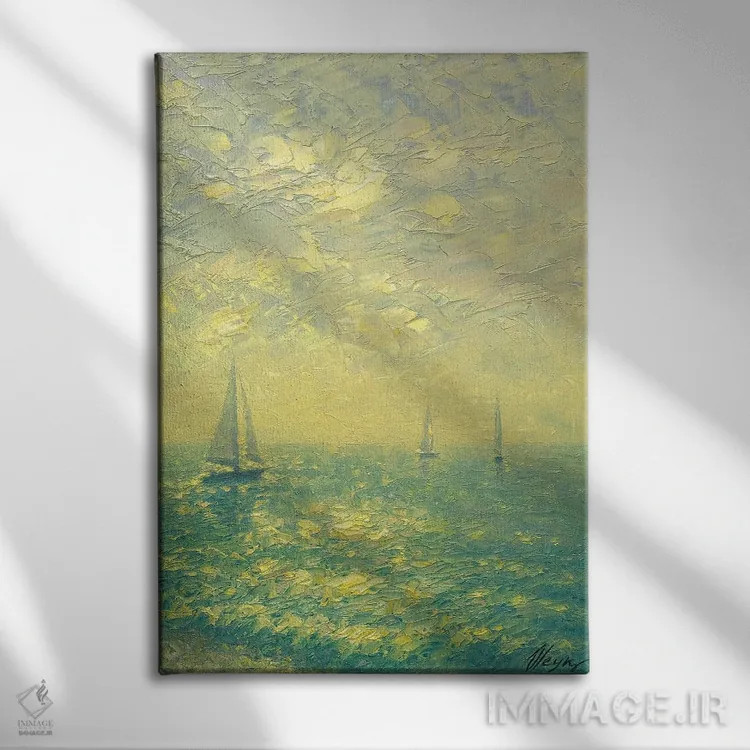 تابلو کلاسیک دریا نوزدهم اثر دمیتری اولین - نمای روبهرو روی دیوار