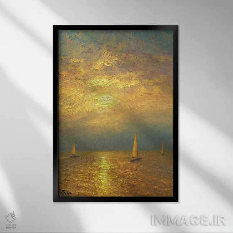 تابلو کلاسیک دریا بیستم اثر دمیتری اولین - نمای قابدار مشکی