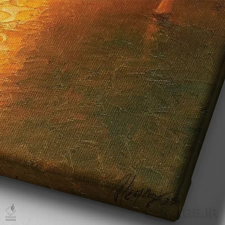 تابلو کلاسیک غروب پنجم اثر دمیتری اولین - نمای نزدیک بافت بوم