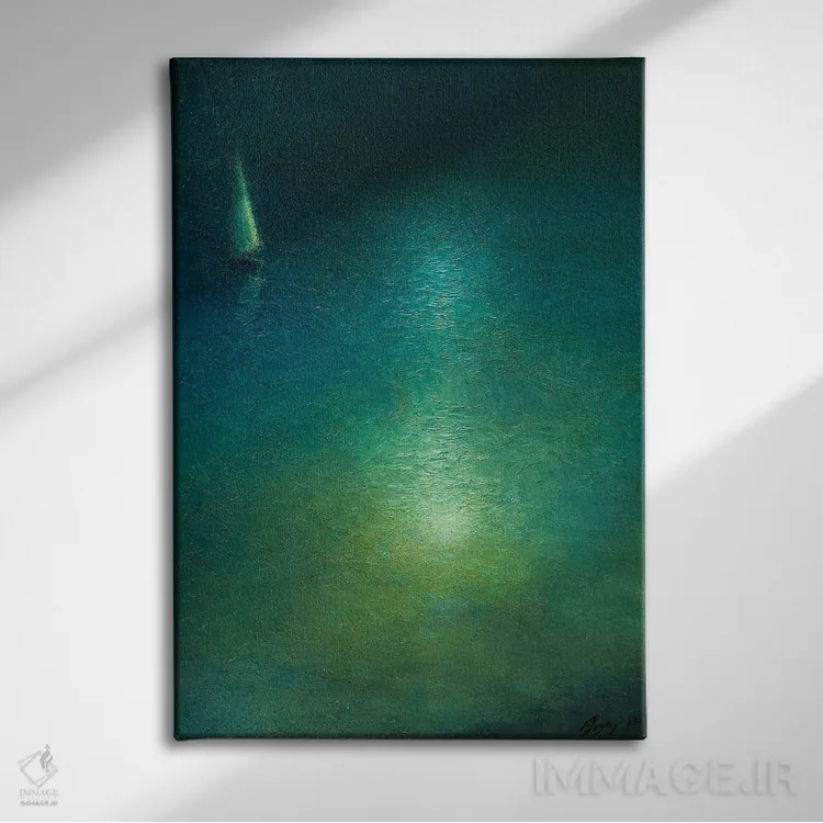 تابلو کلاسیک شب ماهتابی دوم اثر دمیتری اولین - نمای روبهرو روی دیوار