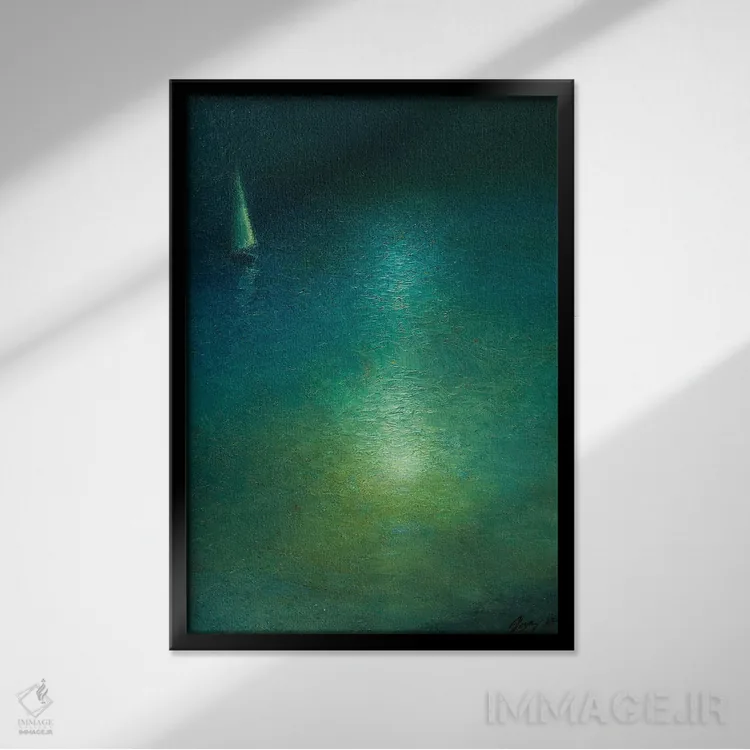 تابلو کلاسیک شب ماهتابی دوم اثر دمیتری اولین - نمای قابدار مشکی