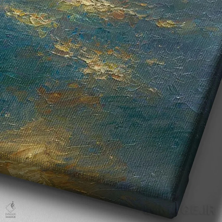 تابلو دکوراتیو غروب یازدهم اثر دمیتری اولین - نمای نزدیک بافت بوم
