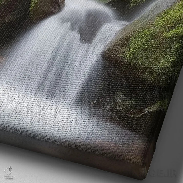 تابلو دکوراتیو جویبار آبشاری، دره رودخانه سول دوک، پارک ملی المپیک، واشینگ… اثر دان پاولسون - نمای نزدیک بافت بوم