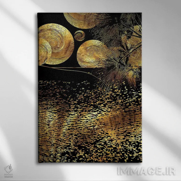 تابلو انتزاعی شب پرستاره اثر دافنه هوراو - نمای روبهرو روی دیوار