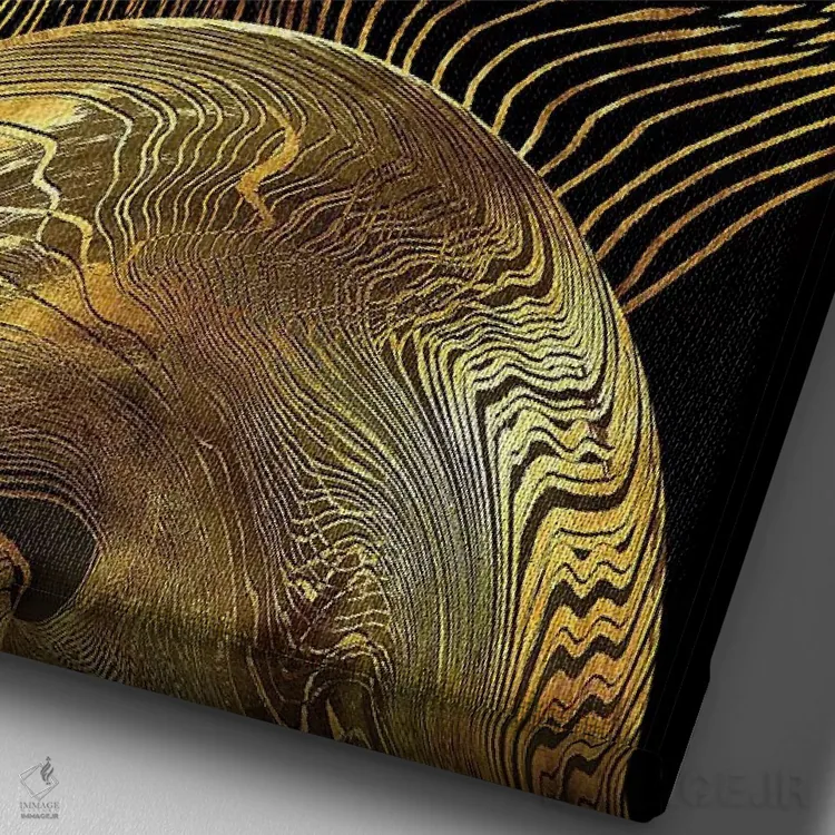 تابلو انتزاعی بردباری در هم تنیده اثر دافنه هوراو - نمای نزدیک بافت بوم