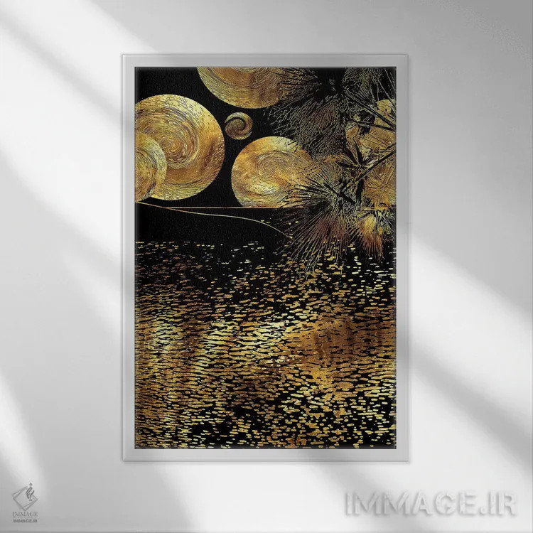 تابلو انتزاعی شب پرستاره اثر دافنه هوراو - نمای قابدار سفید