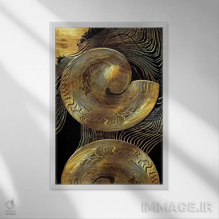 تابلو انتزاعی بردباری در هم تنیده اثر دافنه هوراو - نمای قابدار سفید