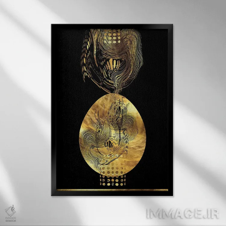 تابلو مدرن اژدهای نوپا دوم اثر دافنه هوراو - نمای قابدار مشکی