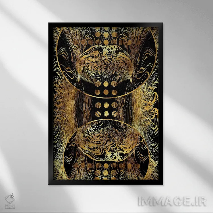 تابلو انتزاعی ماه طلوع کننده سوم اثر دافنه هوراو - نمای قابدار مشکی