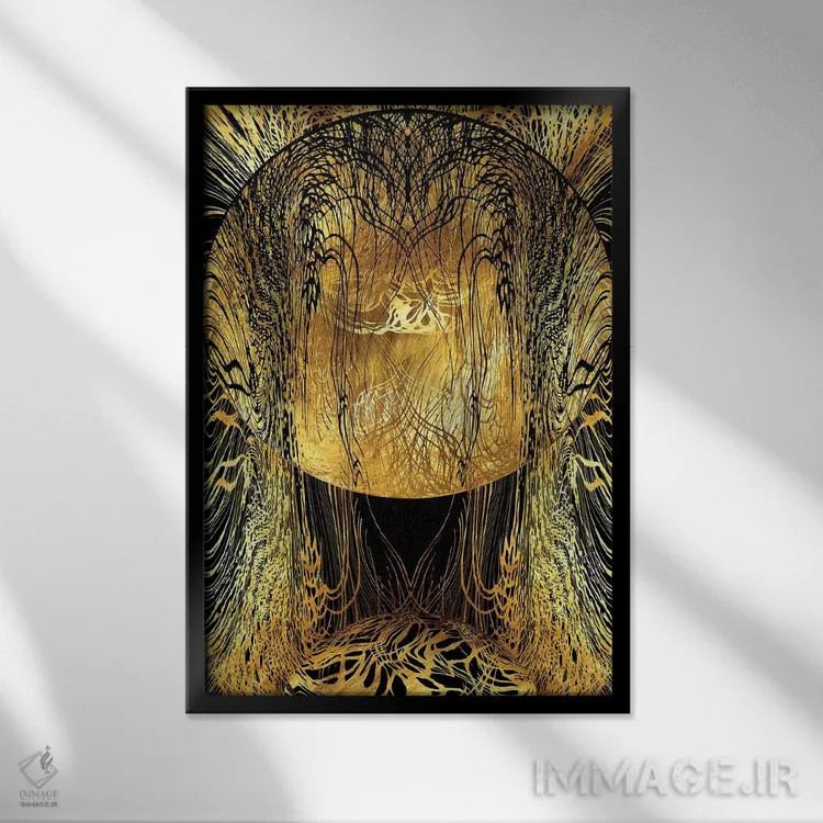 تابلو انتزاعی ماه طلوع کننده نهم اثر دافنه هوراو - نمای قابدار مشکی