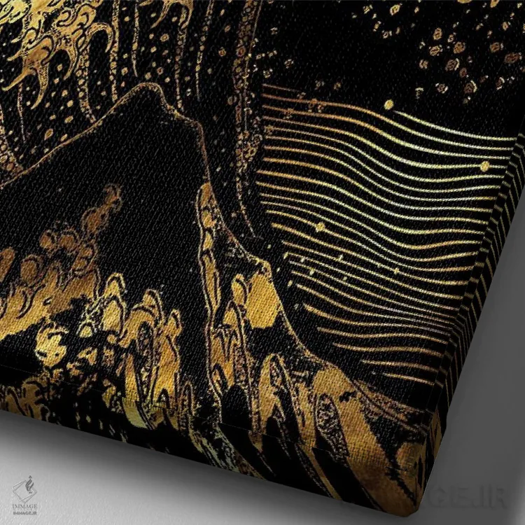 تابلو دکوراتیو شب پرستاره موج دار اثر دافنه هوراو - نمای نزدیک بافت بوم