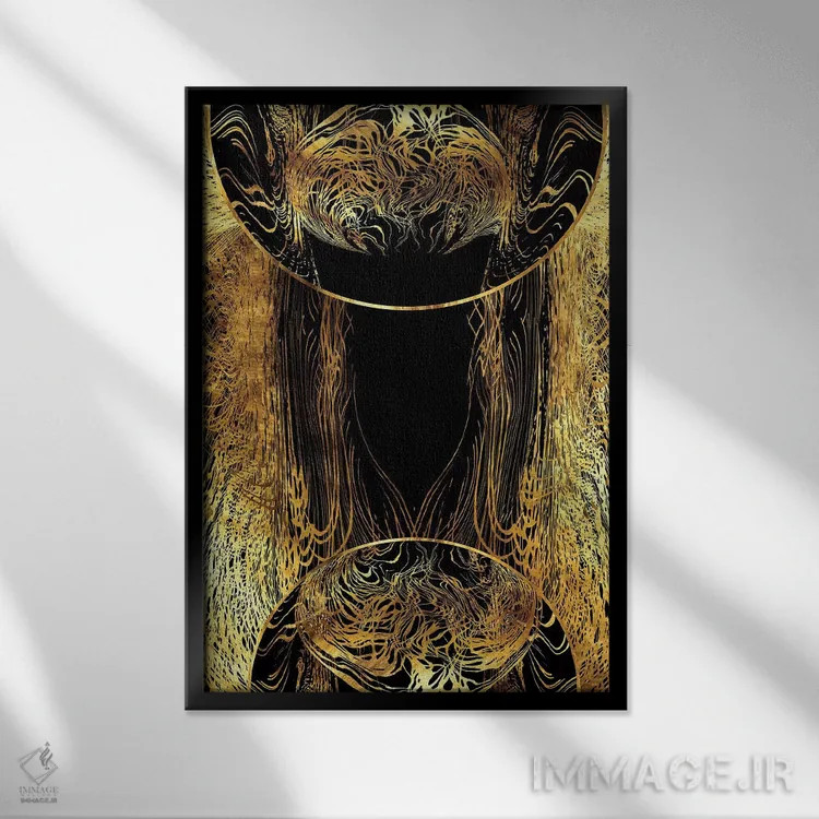 تابلو انتزاعی ماه طلوع کننده دهم اثر دافنه هوراو - نمای قابدار مشکی