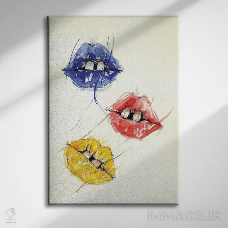 تابلو دکوراتیو سه لب اثر دوریانا پوپا - نمای روبهرو روی دیوار